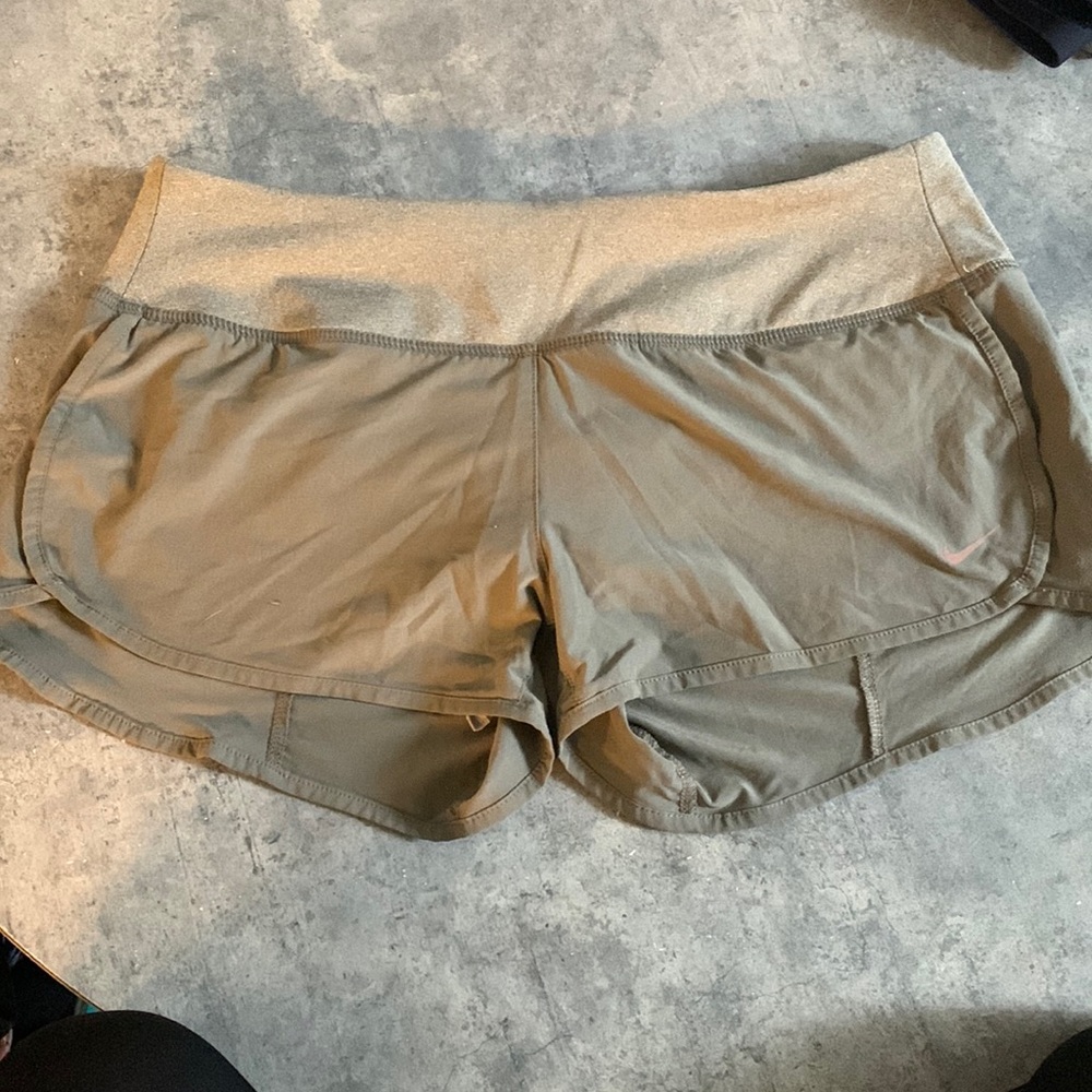 Olive nike running shorts
